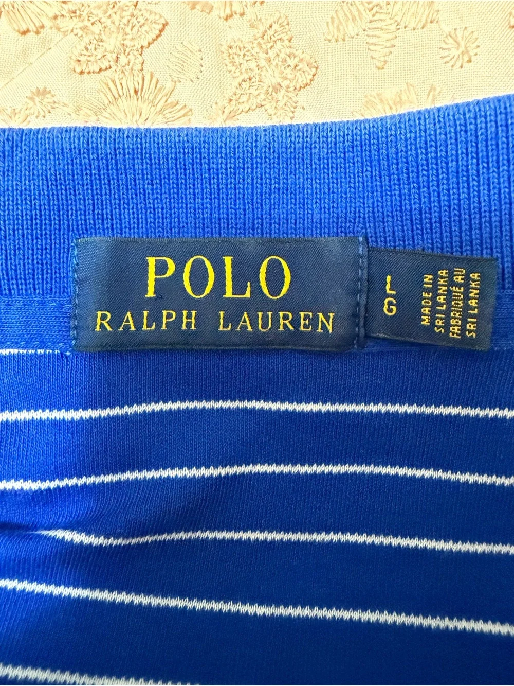 Ralph Lauren Blue and White Striped Polo Shirt